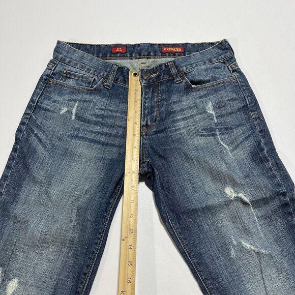 Vintage Express Jeans Womens 6 R 32x31 Eva Boot Leg Distressed - Picture 7 of 11